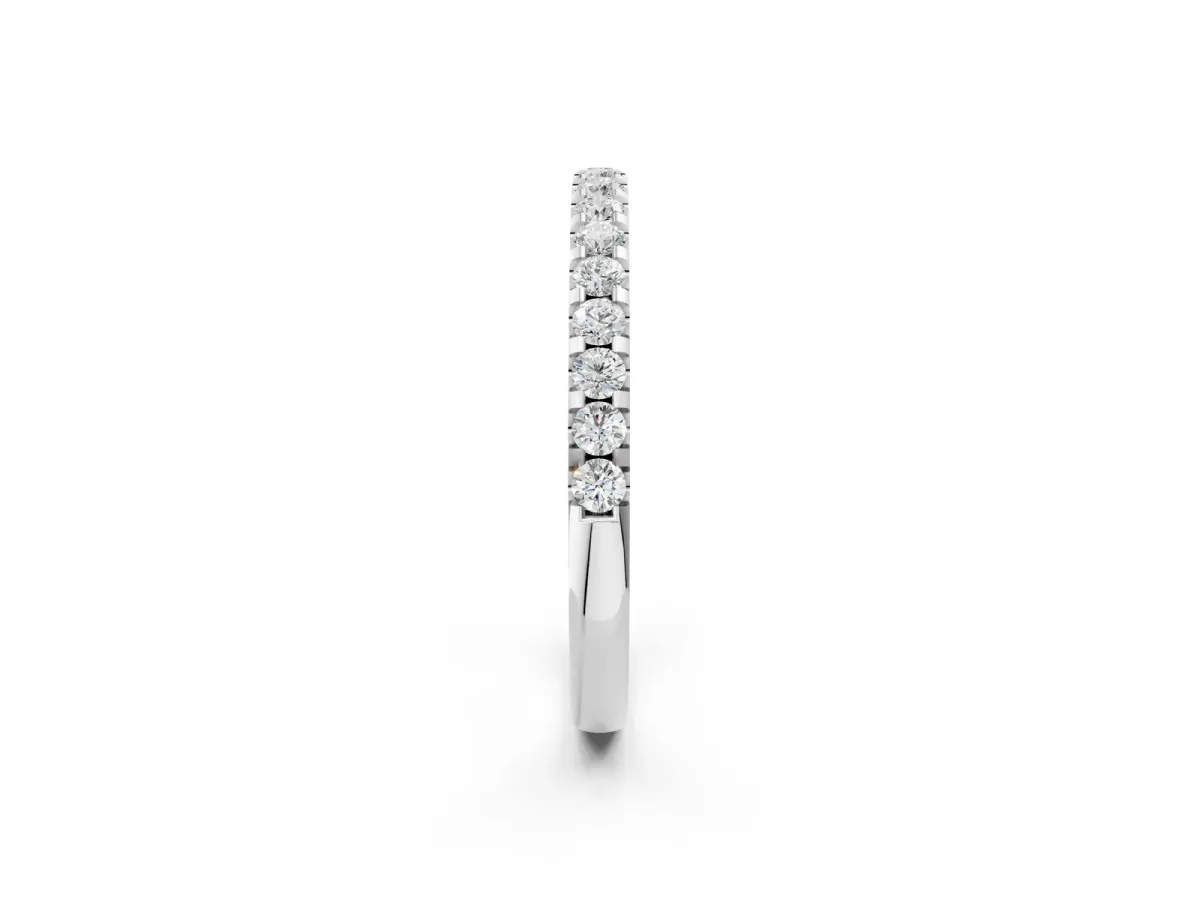 Round Diamond Pavé Eternity Band with Micro Prong Setting White gold