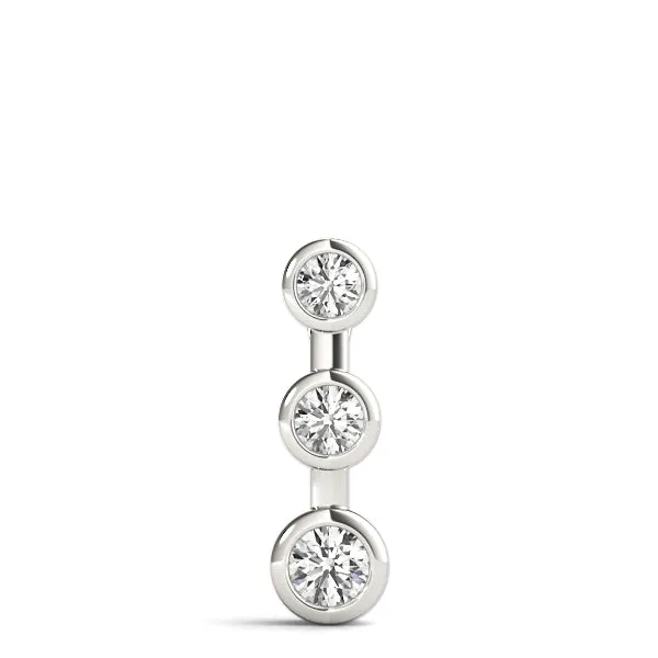 Bezel Set Round Diamond Trio Pendant Silver