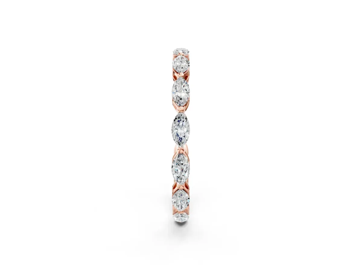 Marquise Diamond Eternity Band with U-Prong Setting Rose gold
