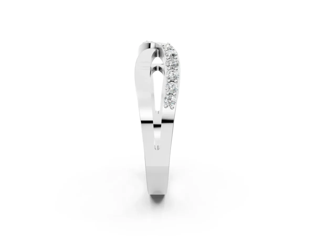 Twist Pave Round Diamond Infinity Band with Channel Setting Platinum