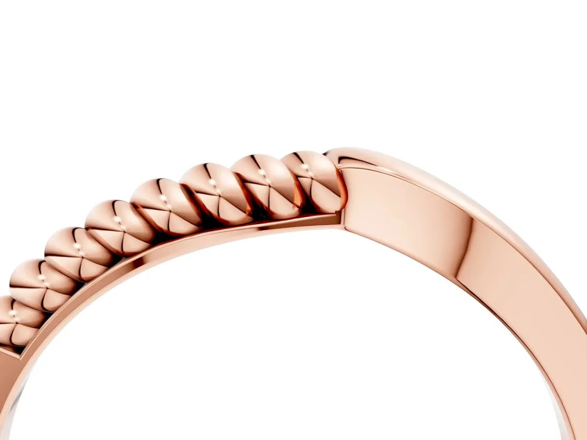 Twisted Solitaire Round Cut Knife Edge Prong Ring Rose gold