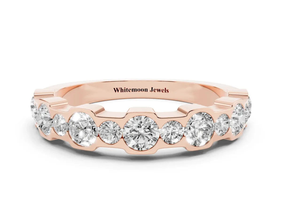 Round Diamond Promise Ring with Round Diamond Accents Rose gold