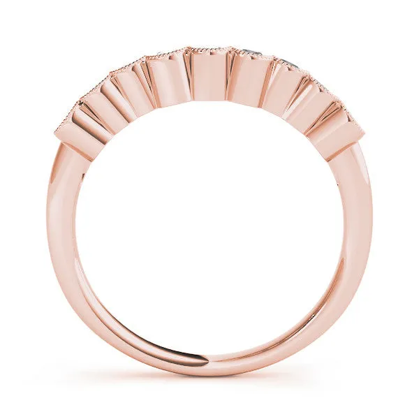 Bezel-Set Round Diamond Half Eternity Band Rose gold