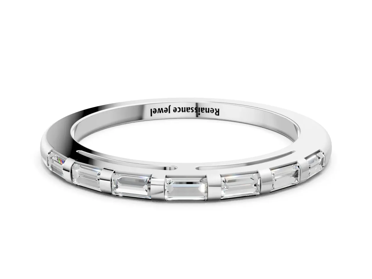 Channel Set Baguette Diamond Eternity Band Platinum