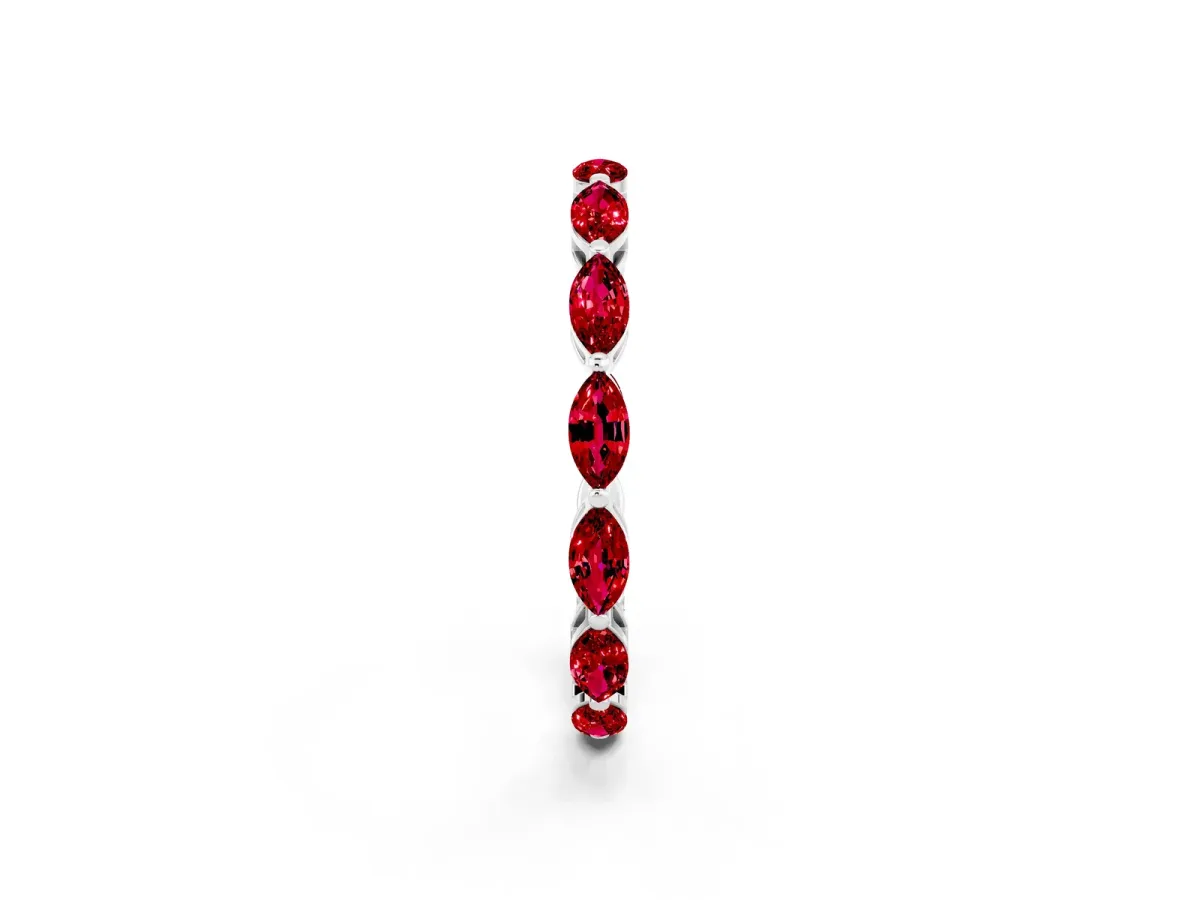 Marquise Ruby Eternity Band with U-Prong Setting White gold