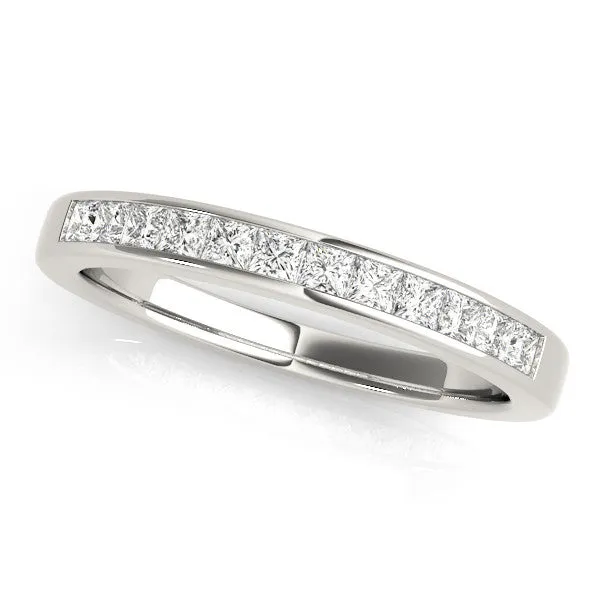 Princess Cut Channel Set Diamond Wedding Band White gold