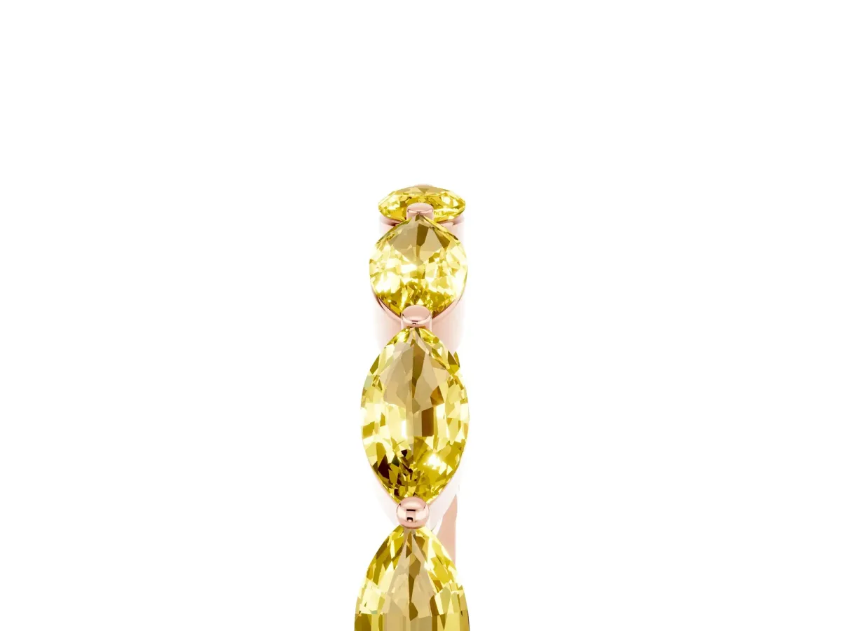 Marquise Yellow Sapphire Half Eternity Band with Prong Setting Rose gold