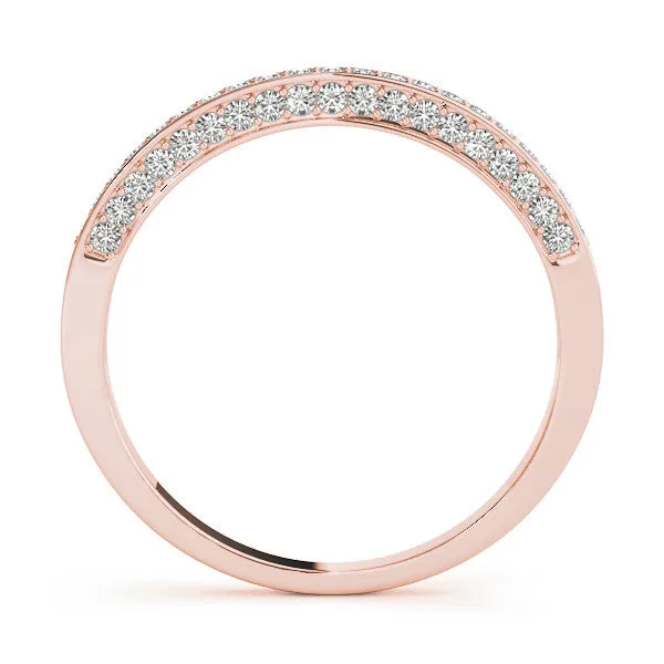 Pavé Round Diamond Channel Set Eternity Band Rose gold