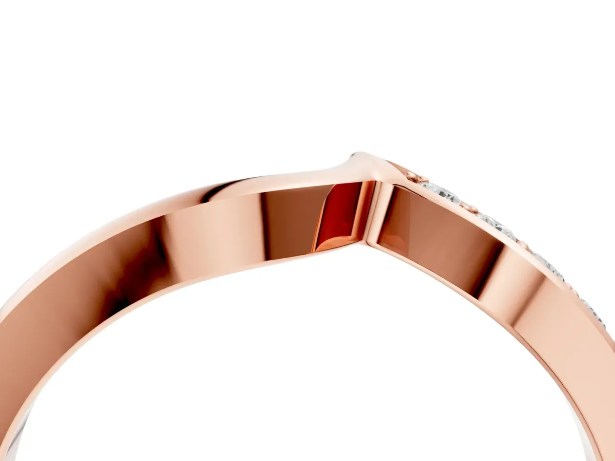 Chevron Diamond Pavé Twist Band Rose gold