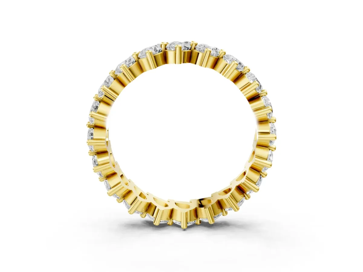 Pear Diamond Full Eternity Band with Shared Prong Setting Yellow gold