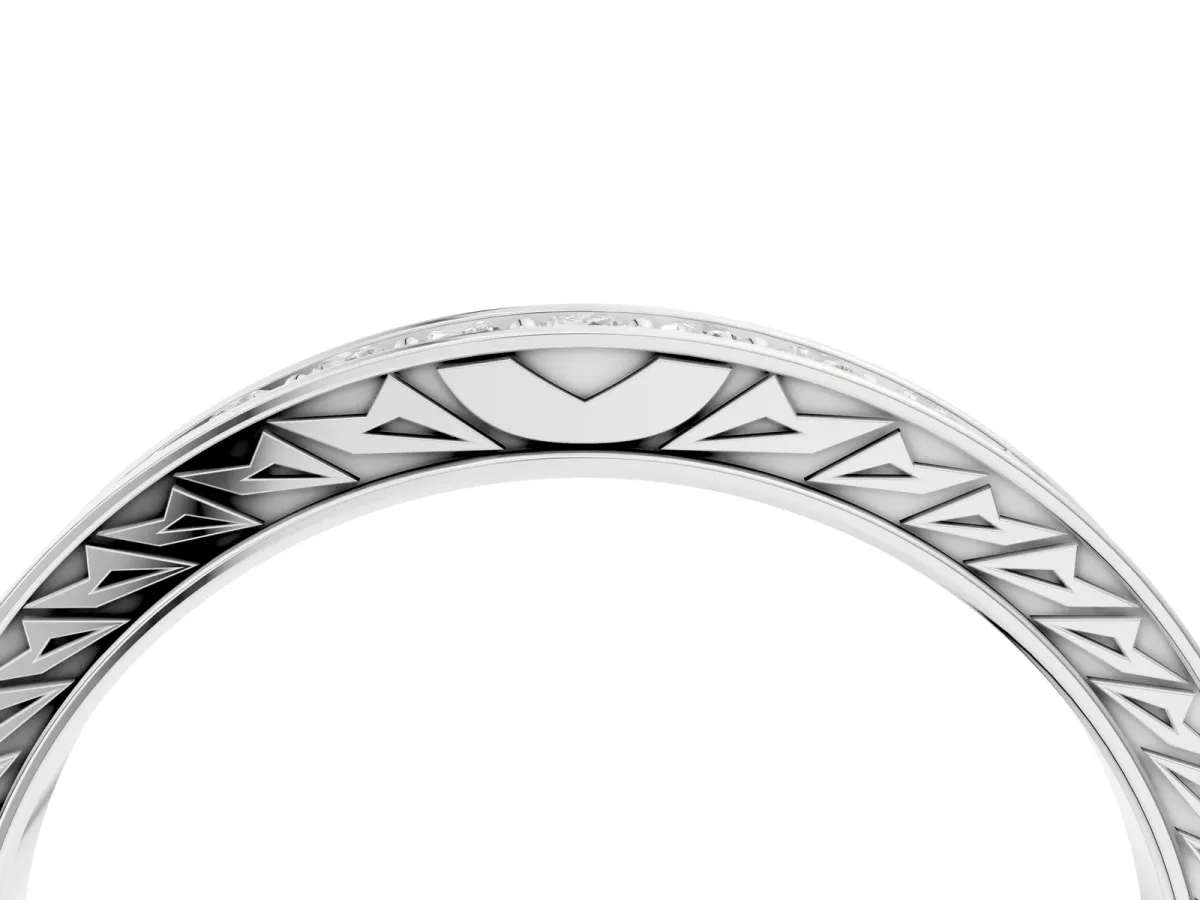 Round Cut Diamond Pavé Eternity Band with Channel Setting White gold