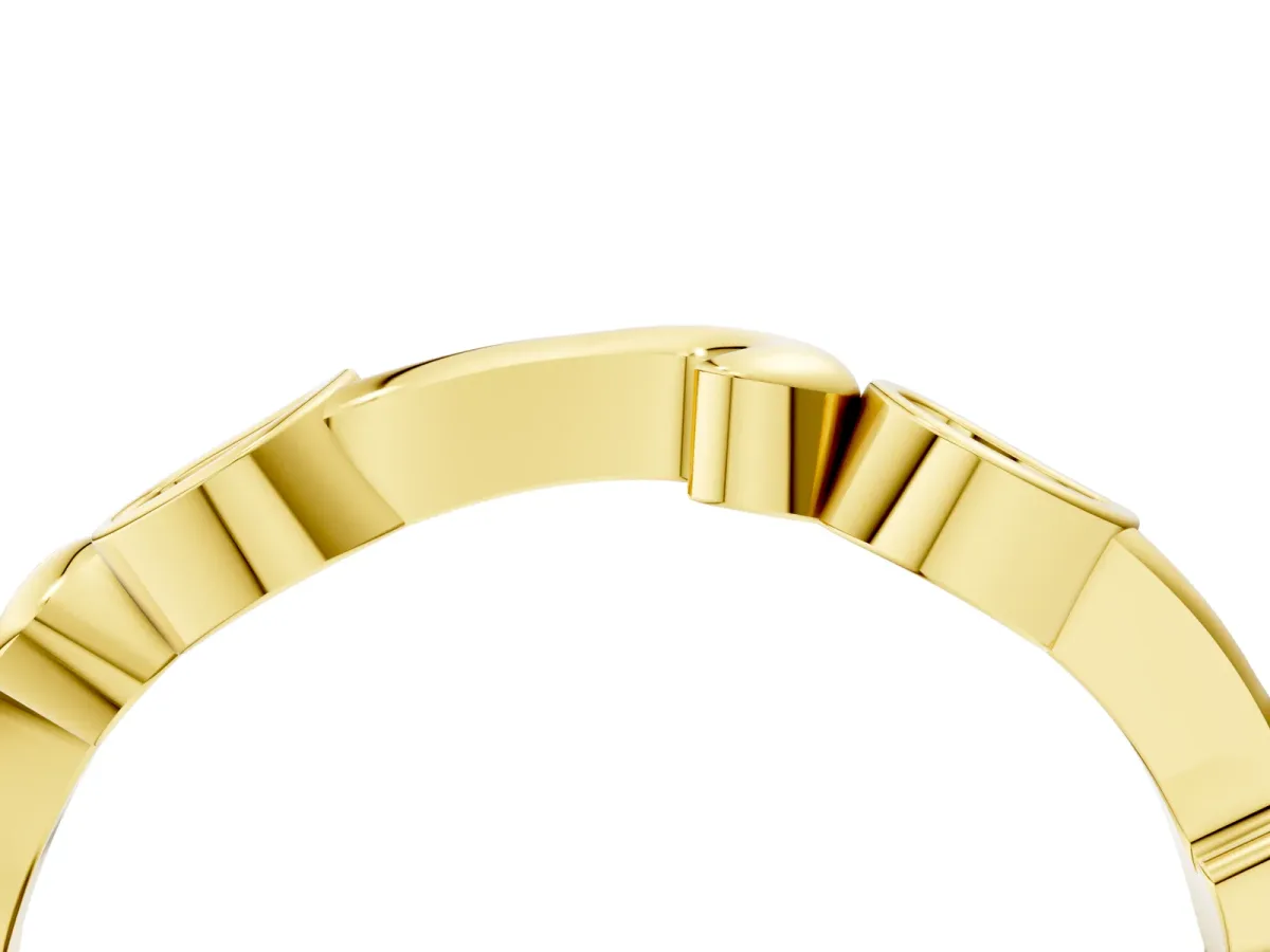Marquise Diamond Leaf Twist Eternity Band with Bezel Setting Yellow gold