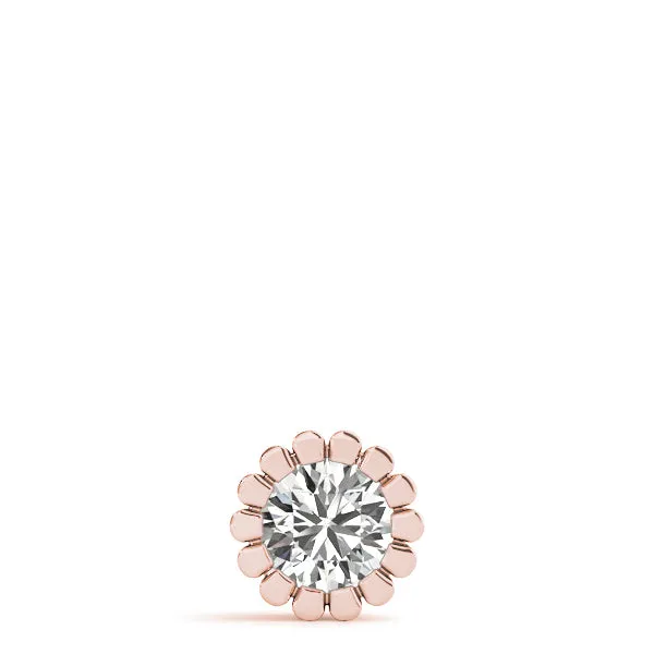 Round Diamond Flower Prong Pendant Rose gold