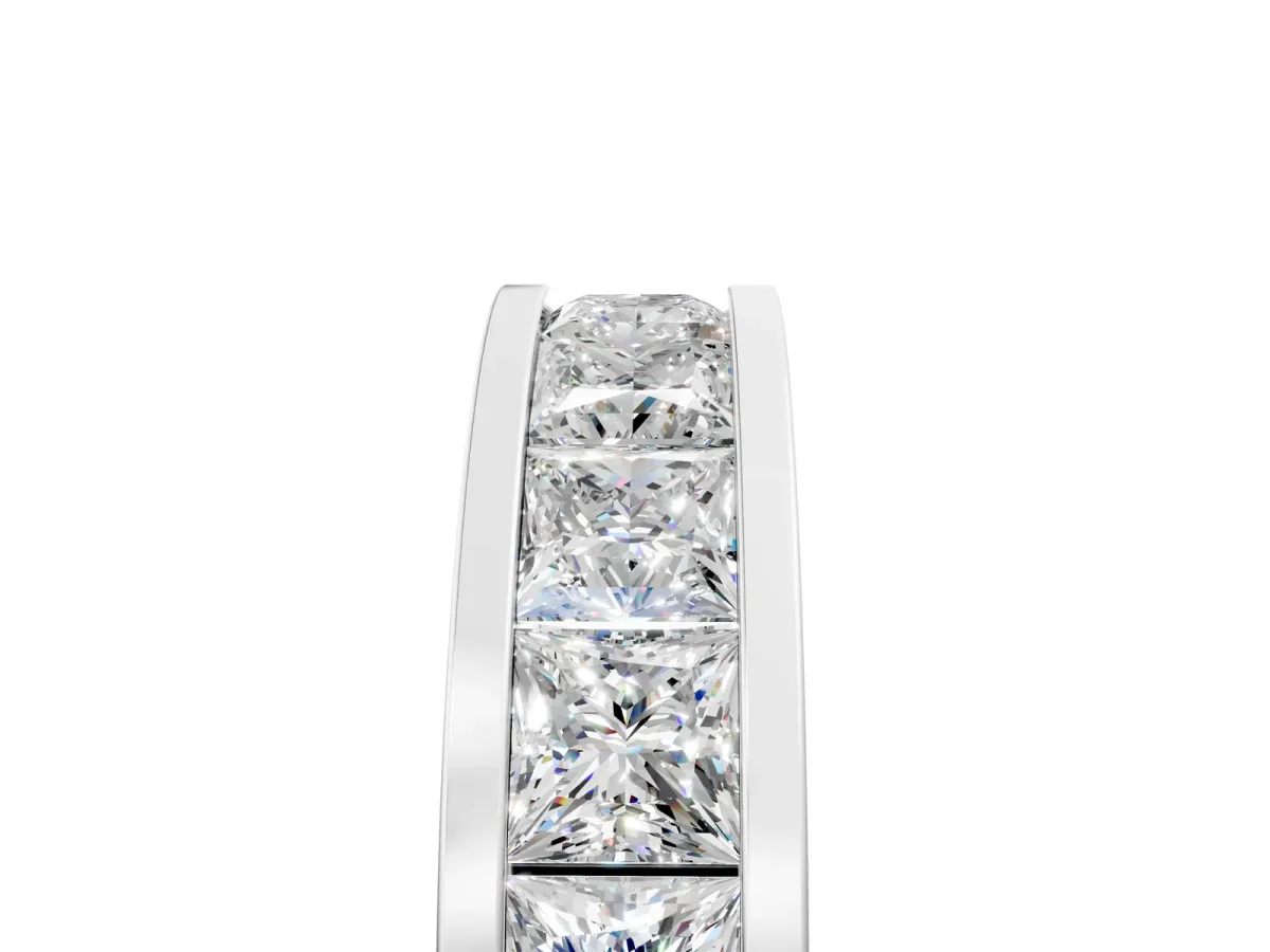 Princess Cut Eternity Band with Channel Set Silver