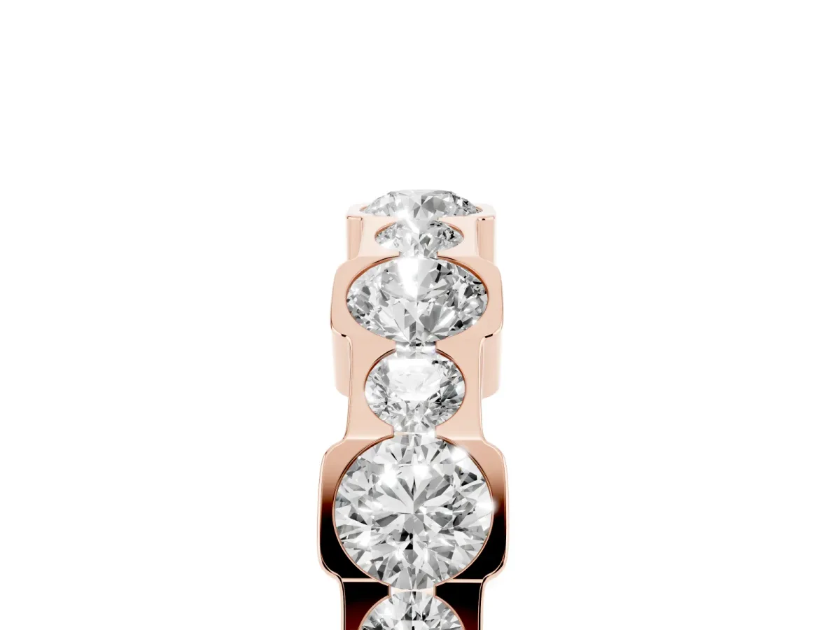 Round Diamond Promise Ring with Round Diamond Accents Rose gold