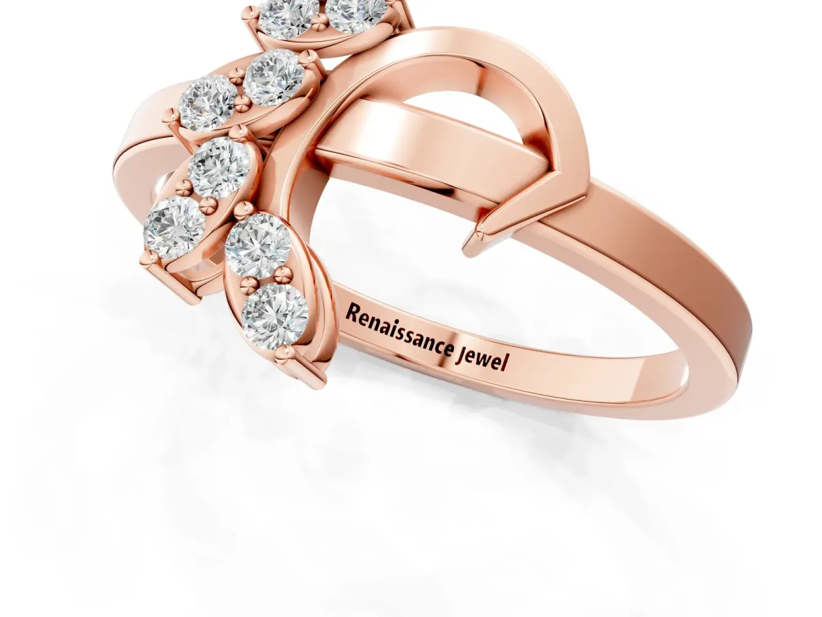 Round Diamond Milgrain Eternity Band with Channel Setting Rose gold