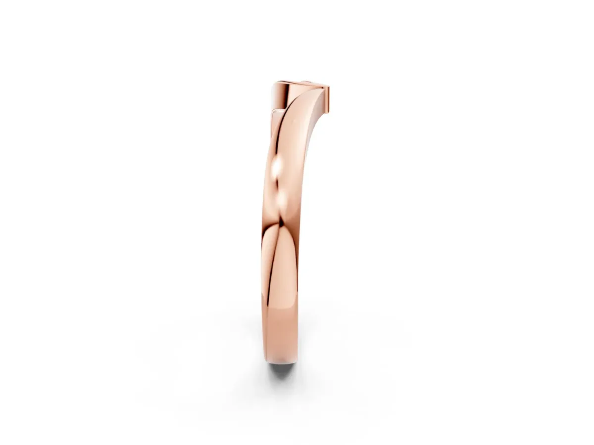 Channel Set Round Diamond Contour Band Rose gold