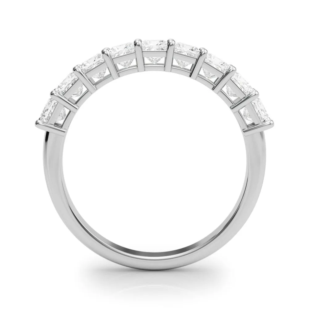 Princess Cut Diamond Prong Set Eternity Band Silver