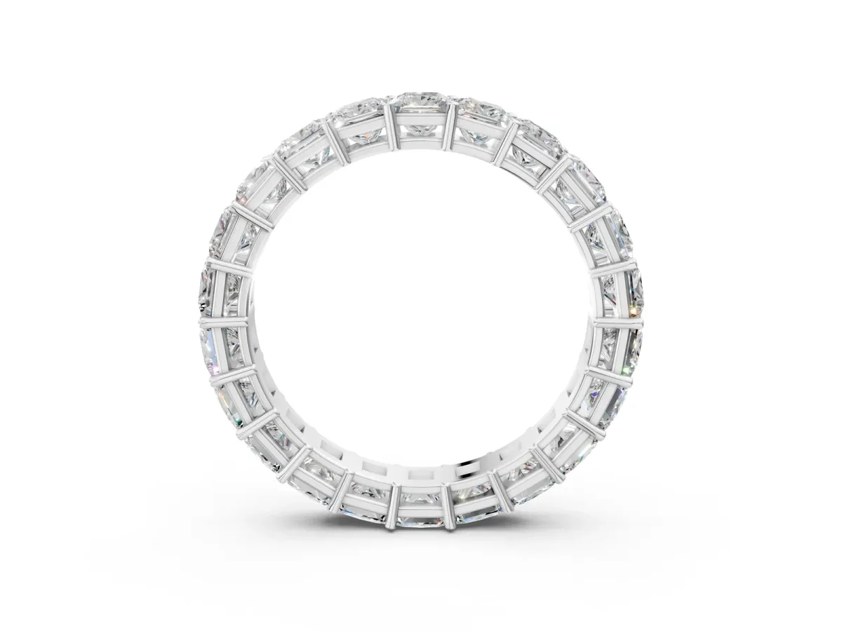 Princess Cut Eternity Band with Shared Prong Setting White gold
