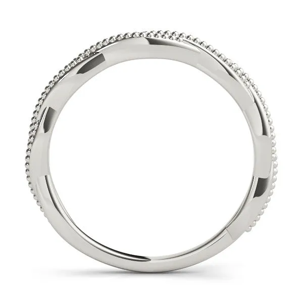 Milgrain Twist Beaded Band Platinum
