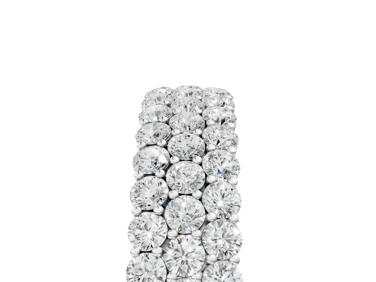 Round Diamond Checkerboard Pavé Promise Ring with Round Diamond Accents Silver