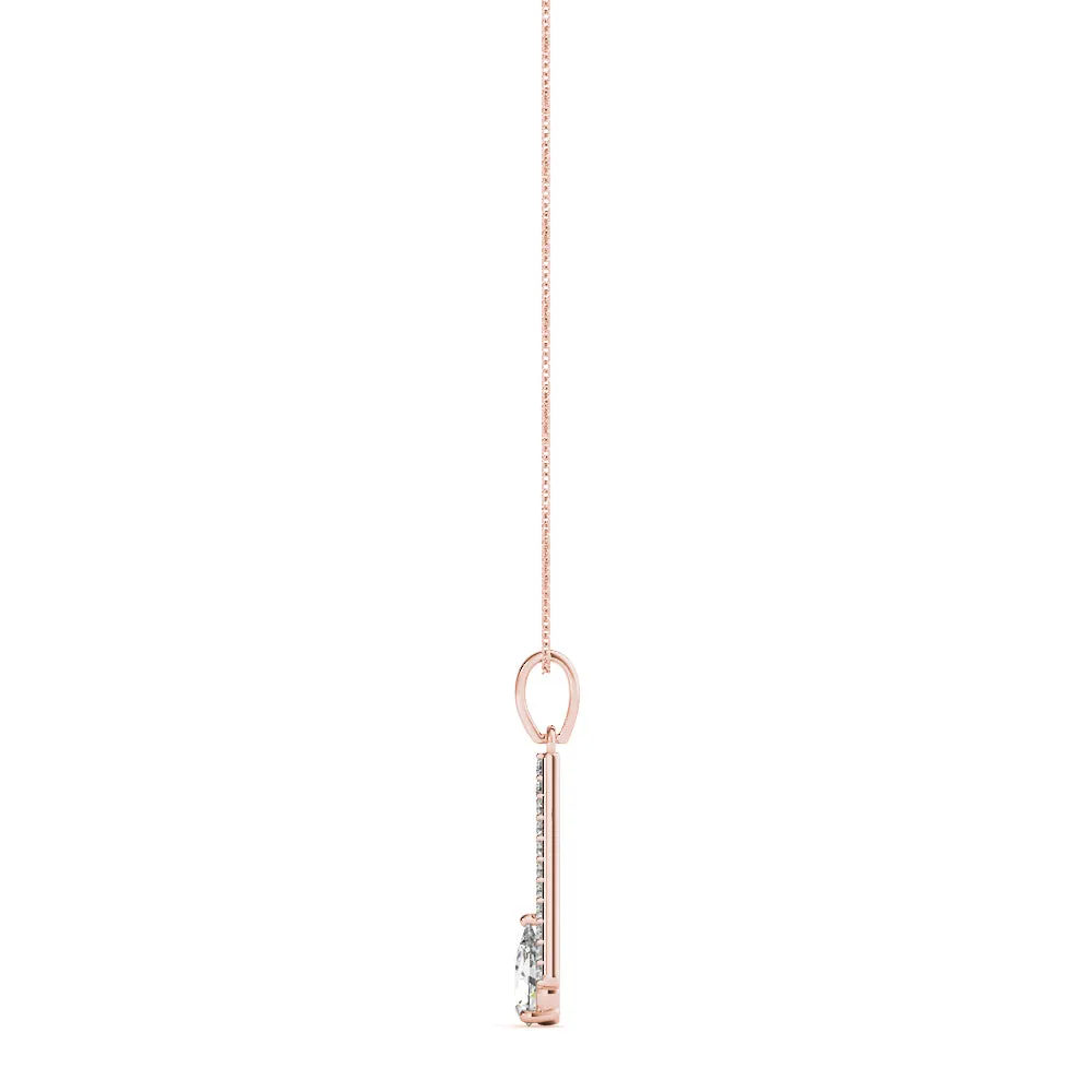 Pavé Marquise Prong Pendant Rose gold