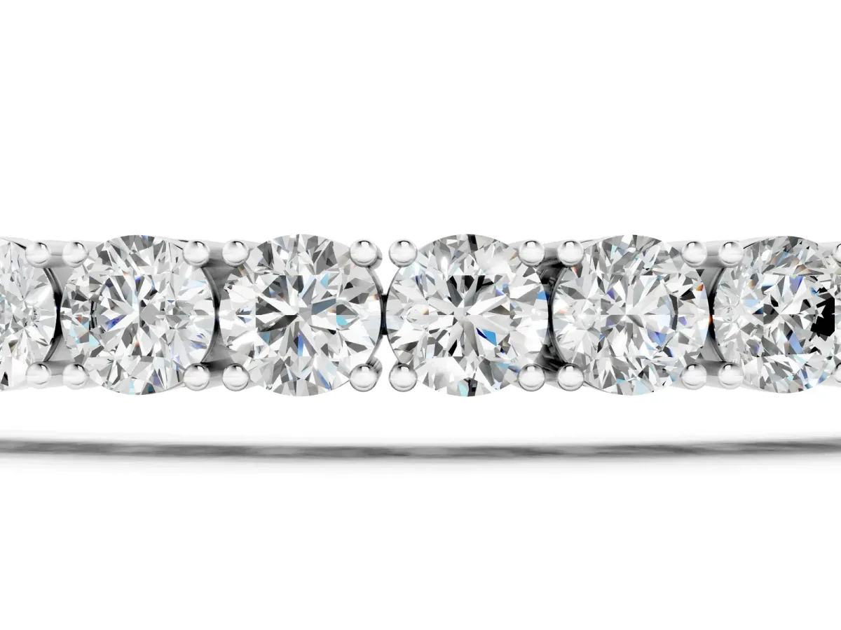 Round Cut Diamond Tennis Bracelet with Four-Prong Setting Silver