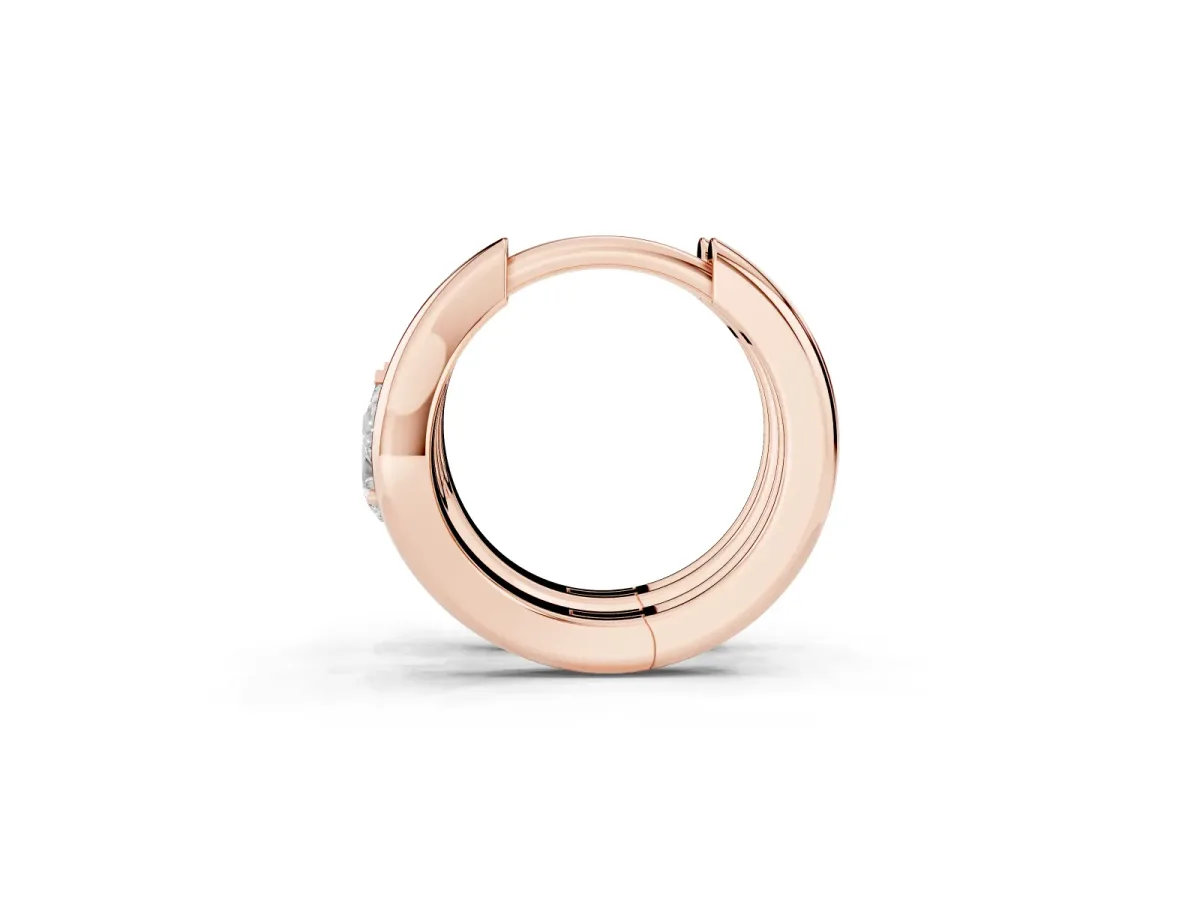 Pear Diamond Silhouette Hoop Earrings Rose gold