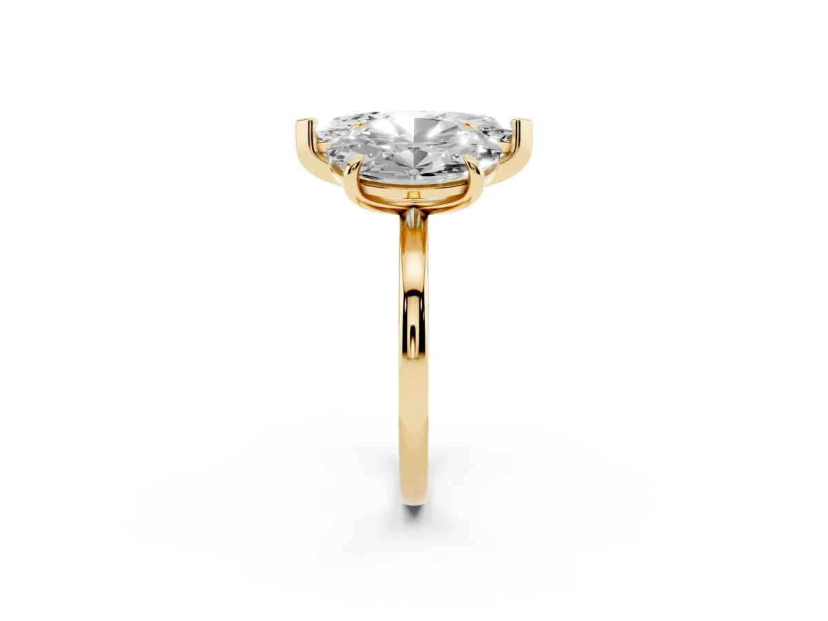 Oval and Marquise Toi Moi Ring with Prong Setting and Plain Band Yellow gold