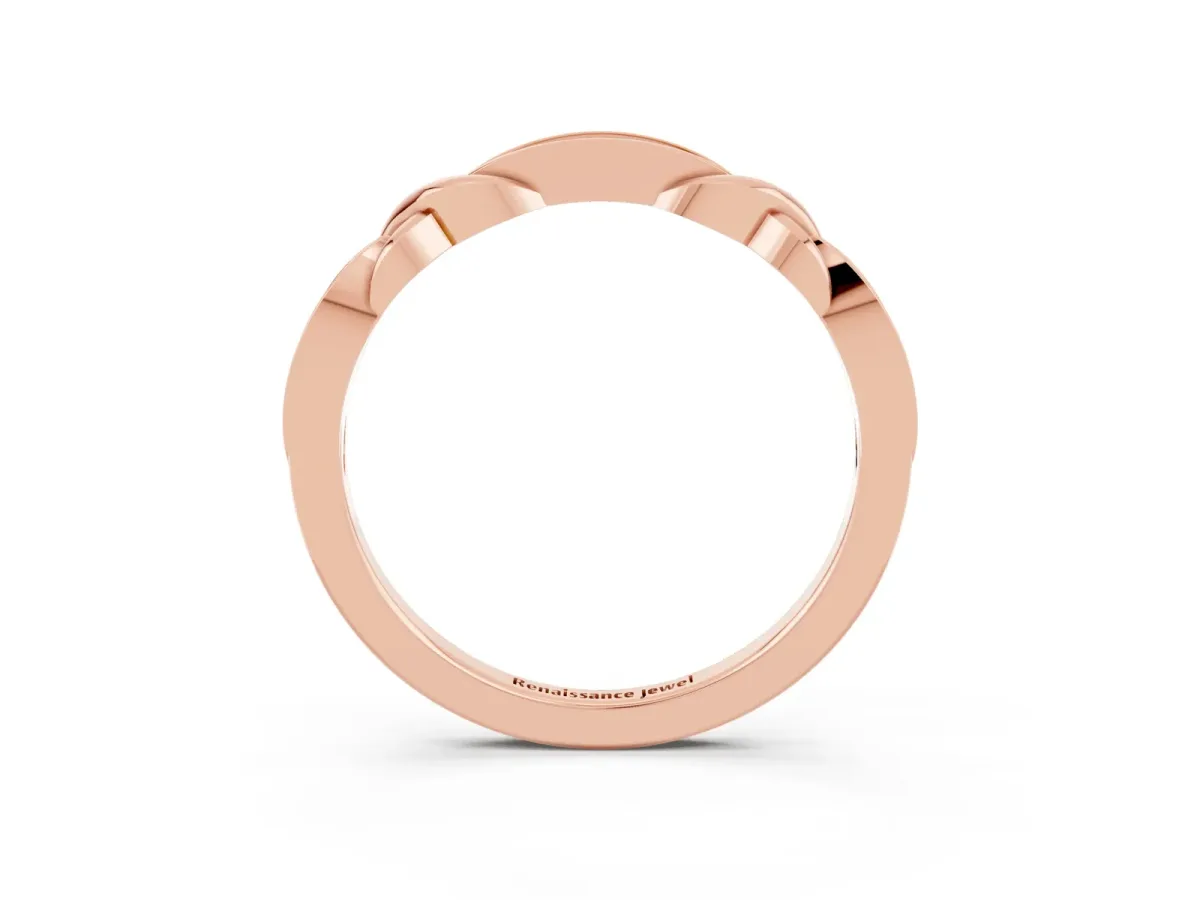 Twisted Marquise Yellow Sapphire Pavé Band with Shared Prong Setting Rose gold
