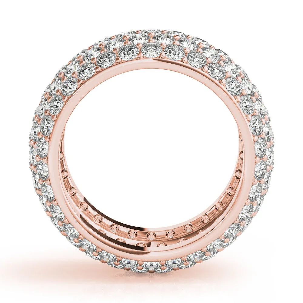Pavé Round Diamond Wide Band with Micro-Prong Setting Rose gold