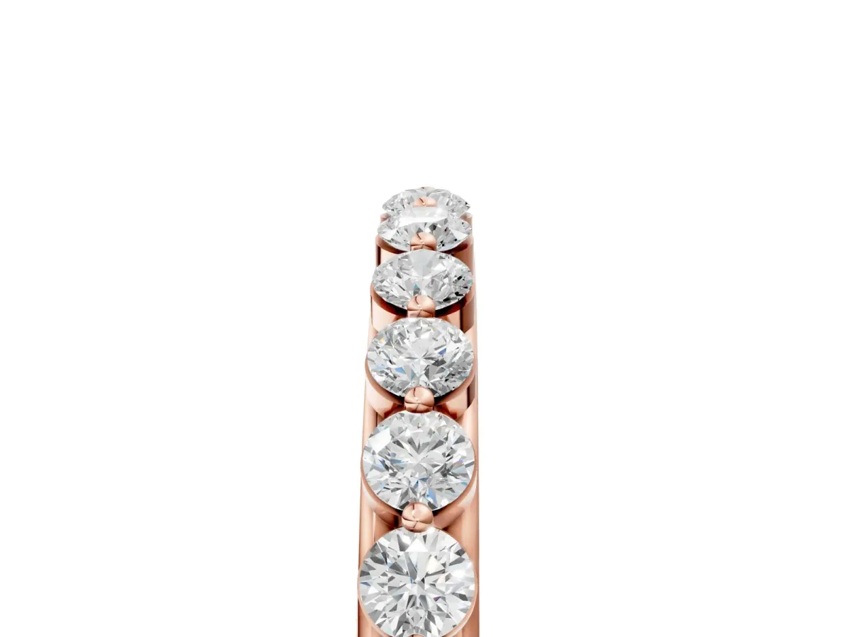 Round Diamond Channel Set Eternity Band Rose gold