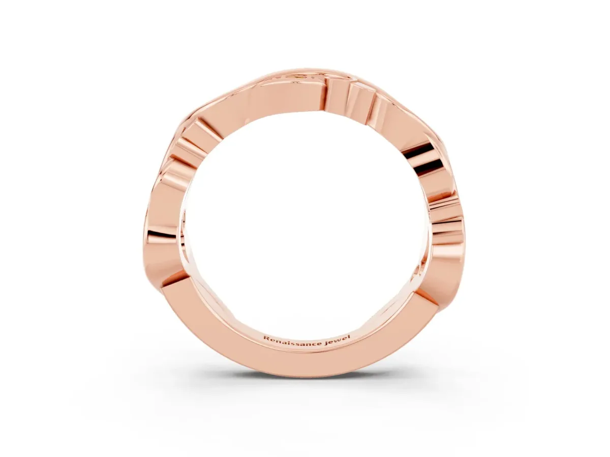 Marquise Citrine Vine Eternity Band with Bezel Setting Rose gold