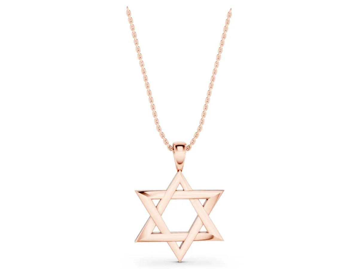 Silver Star of David Pendant Rose gold