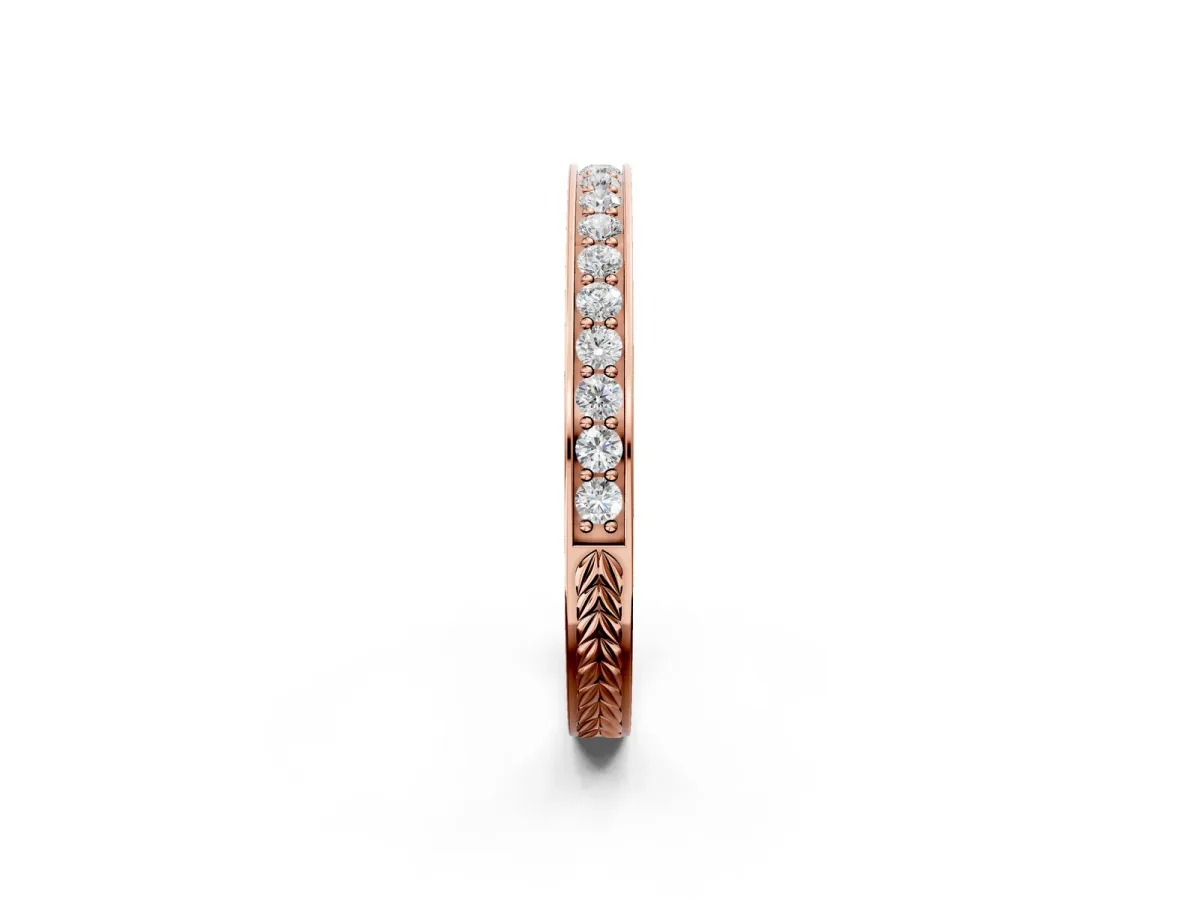 Round Cut Diamond Pavé Eternity Band with Channel Setting Rose gold