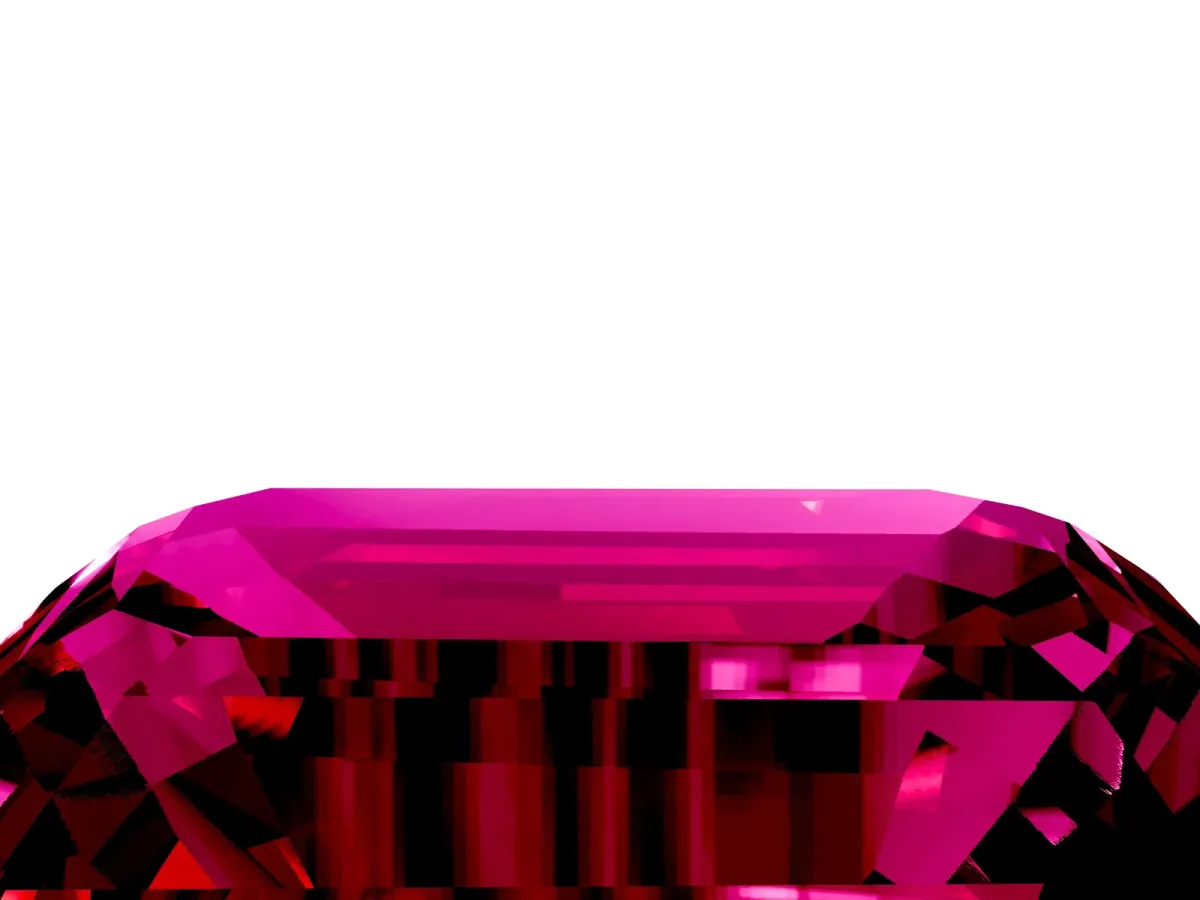 Emerald Cut Garnet Solitaire Twisted Band with Round Accents and Prong Setting Silver