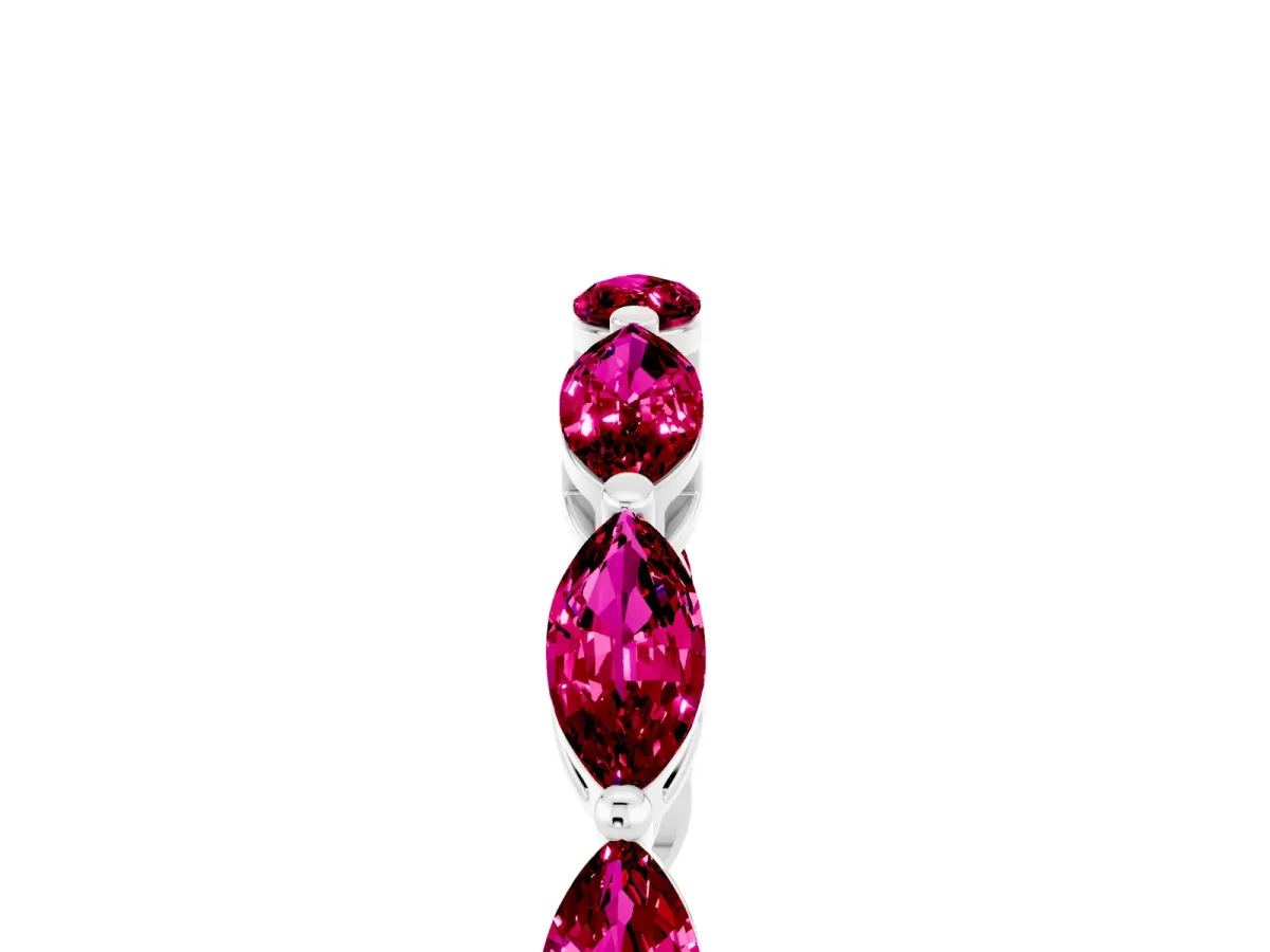 Marquise Garnet Eternity Band with U-Prong Setting Silver