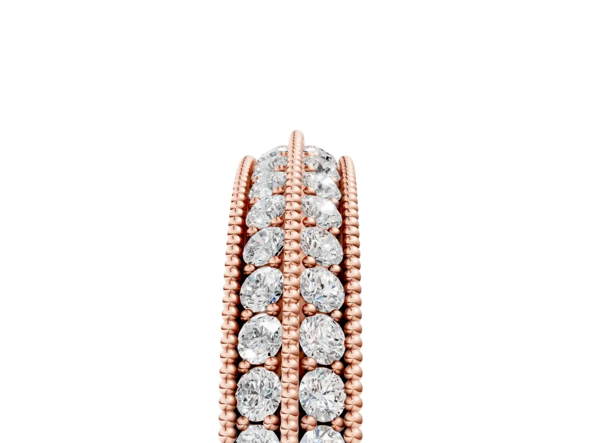 Pavé Round Diamond Milgrain Eternity Band Rose gold