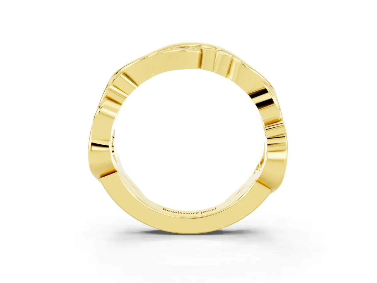 Marquise Tanzanite Vine Eternity Band with Bezel Setting Yellow gold