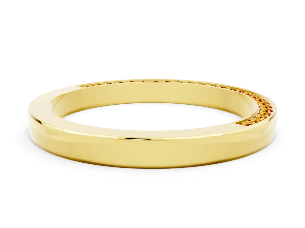 Pavé Round Citrine Channel Set Band Yellow gold