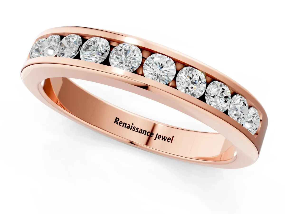 Channel-Set Round Diamond Eternity Band Rose gold