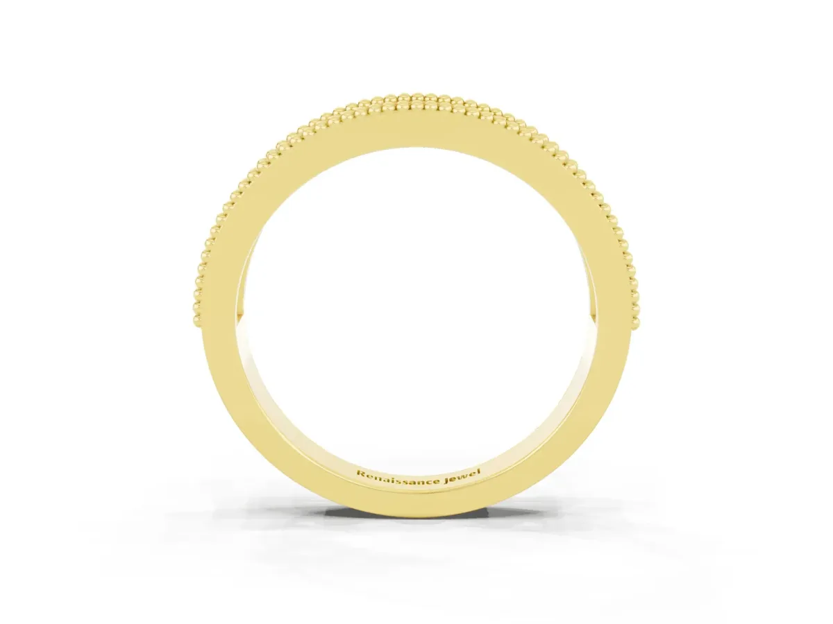 Round Peridot Twist Milgrain Band with Bezel Setting Yellow gold