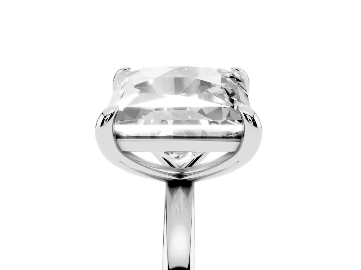 Round and Princess Toi Moi Ring with Prong Setting and Plain Band Silver