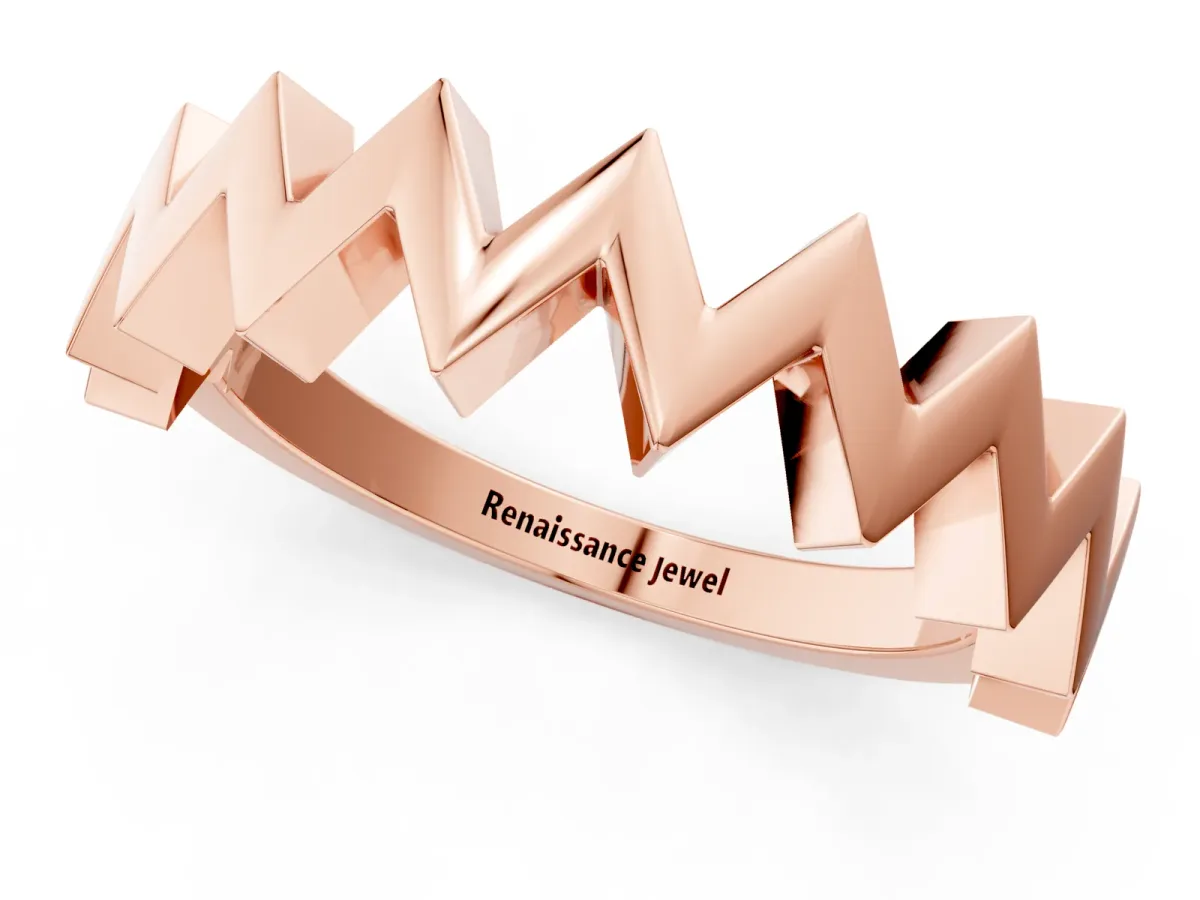 Zigzag Chevron Band Rose gold