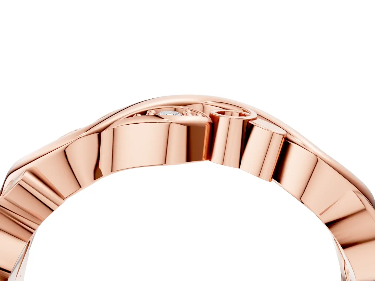 Marquise Diamond Vine Eternity Band with Bezel Setting Rose gold