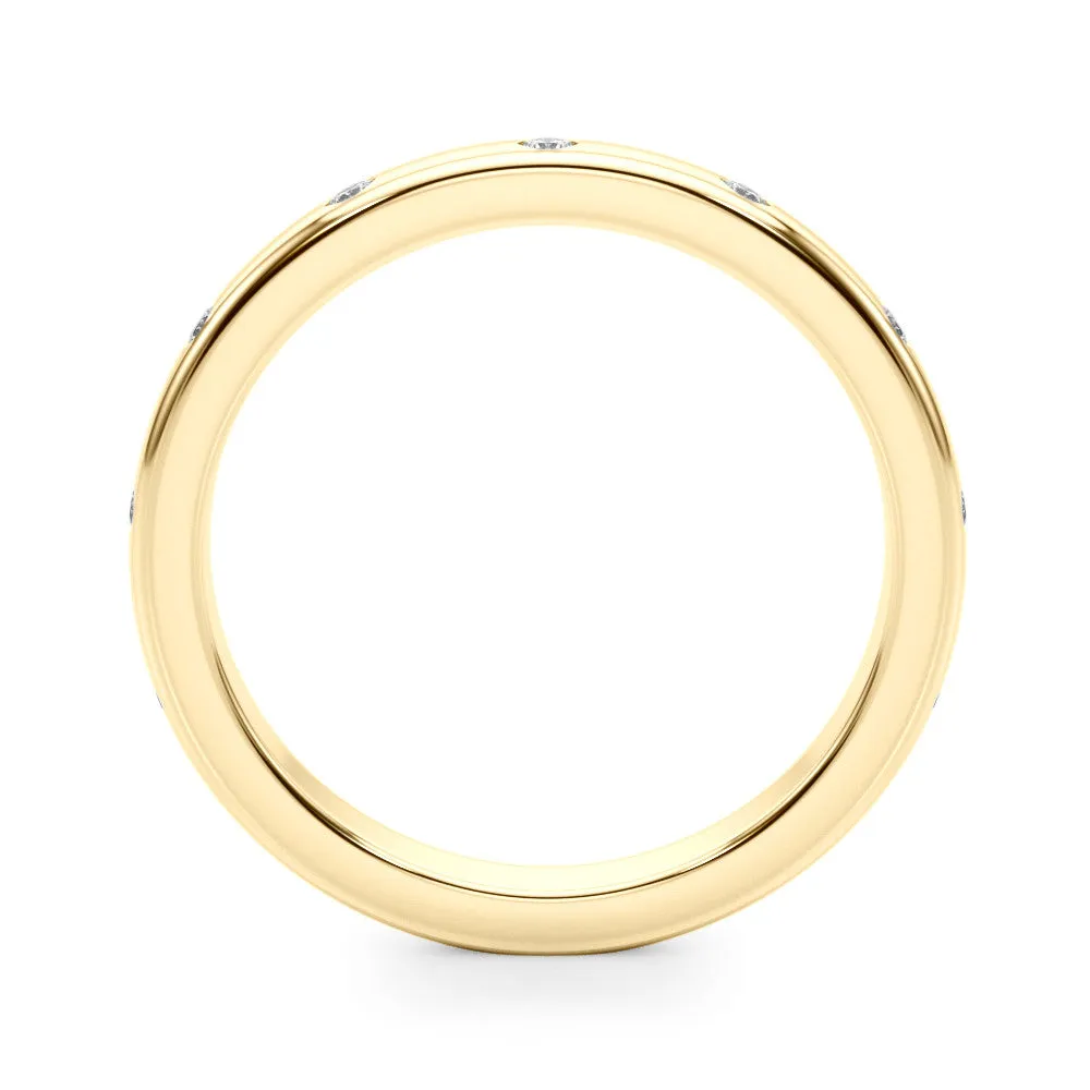 Round Bezel-Set Diamond Eternity Band Yellow gold