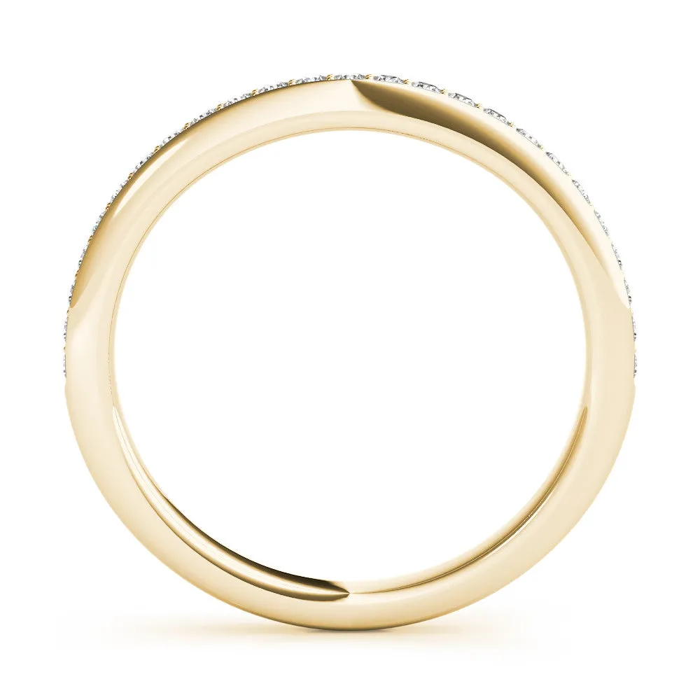 Pavé Round Diamond Eternity Band Yellow gold