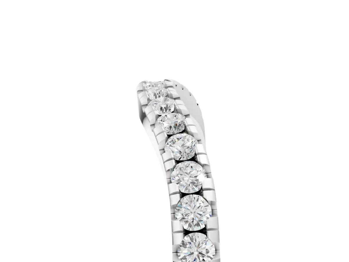 Diamond Pavé Curved Wedding Band Platinum