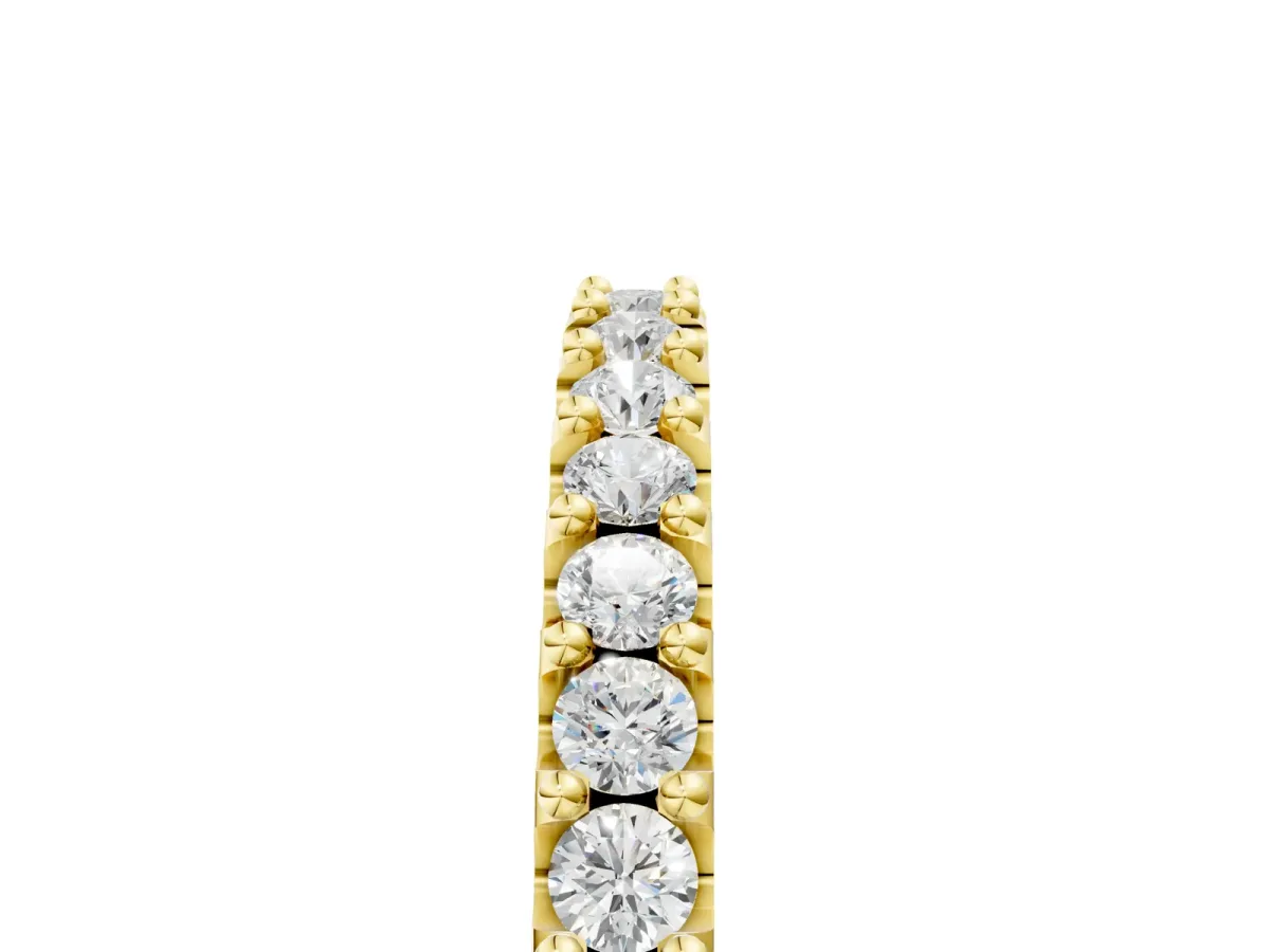 Round Diamond Pavé Set Half Eternity Band Yellow gold