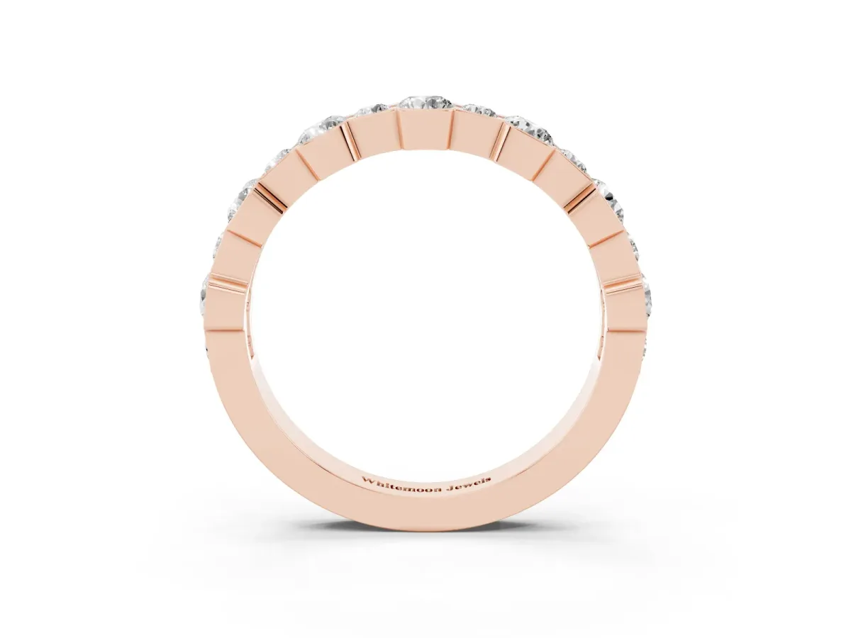 Round Diamond Promise Ring with Round Diamond Accents Rose gold